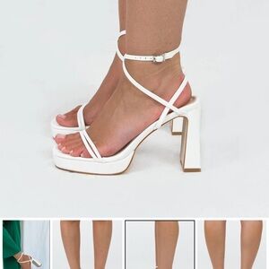 Princess Polly White Heels, Size 5